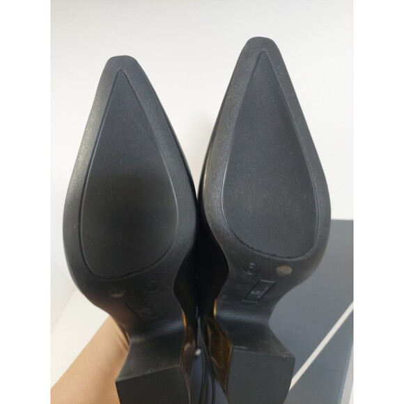 Worthington Women's Size 7 Nelda Mules 7M Black Gold Shiny Heel Slip On - Picture 11 of 13